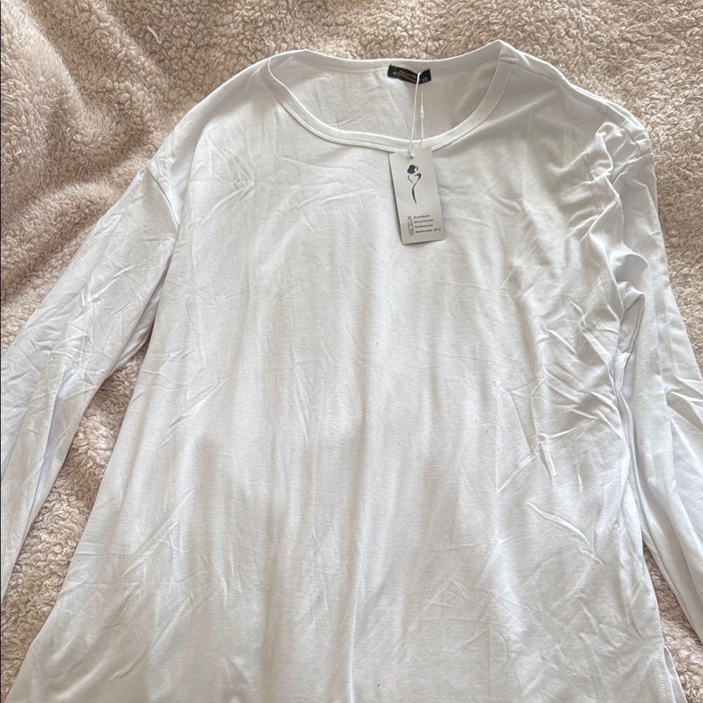 White long Sleeve Relaxed Blouse